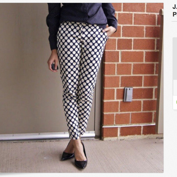 J. Crew Pants - Pop Art Polka Dot Cafe Capri Cropped Pants